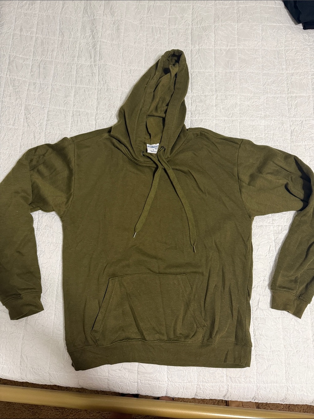Men's Olive Green Pullover Hoodie - Classic Casual Sweatshirt